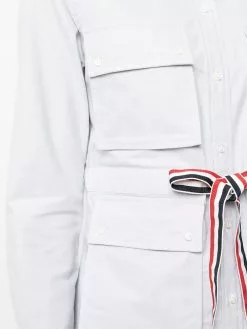 Thom Browne RWB-stripe flap-pocket shirt