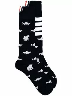 Thom Browne animal knit mid-calf socks