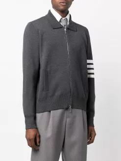 Thom Browne 4-Bar stripe zip-up jumper
