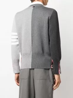 Thom Browne two-tone crew neck sweatshirt