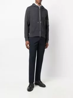 Thom Browne 4-bar zip up hoodie