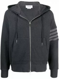 Thom Browne 4-bar zip up hoodie