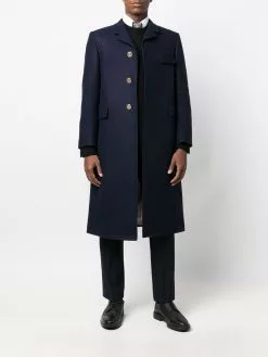 Thom Browne 4-Bar stripe single-breasted coat