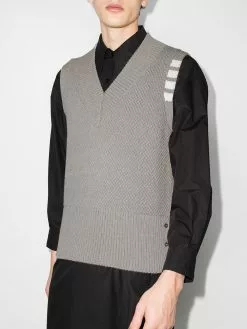 Thom Browne 4-Bar V-neck vest
