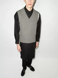 Thom Browne 4-Bar V-neck vest