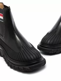 Thom Browne RWB-stripe leather Chelsea boots