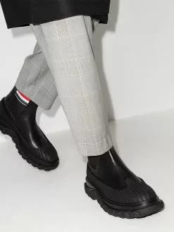 Thom Browne RWB-stripe leather Chelsea boots